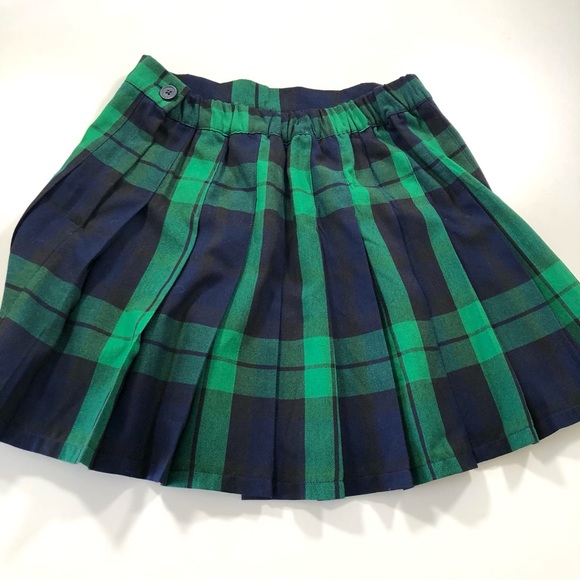 Aerie Green Navy Blue Plaid Pleated Mini Skirt, Women’s S, Stretch Waist, Preppy - Picture 16 of 17